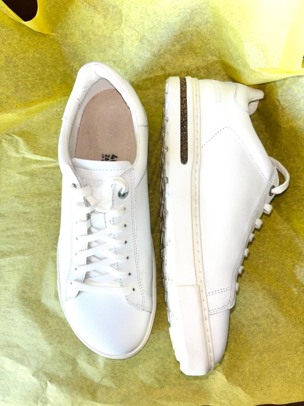 New Birkenstock BEND White Leather & Cork Sneakers Paid $165.00 40 (9-9.5 Wmn) - Picture 16 of 16